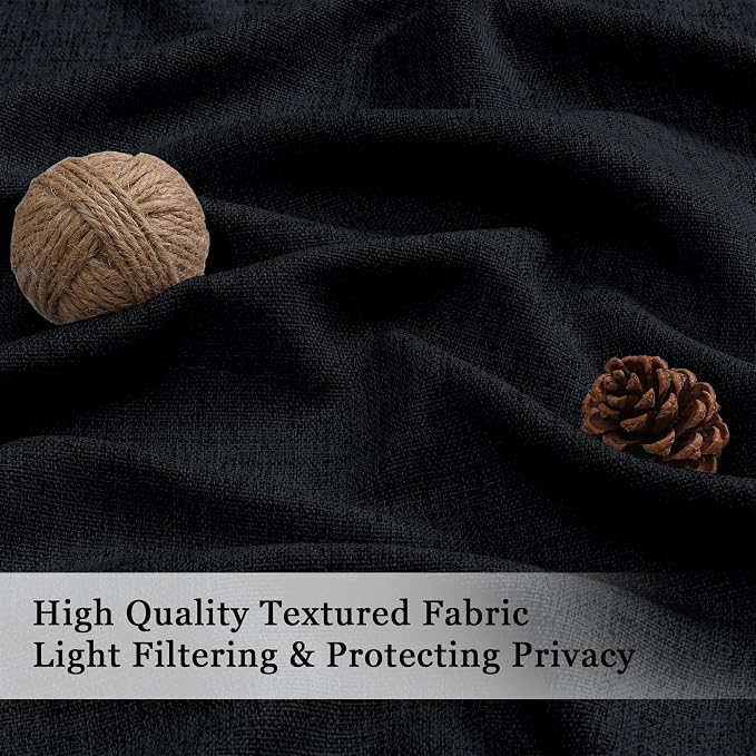 OWENIE Black Valances for Windows 1 Pcs 22 Inch Length, Light Filtering - Image 2