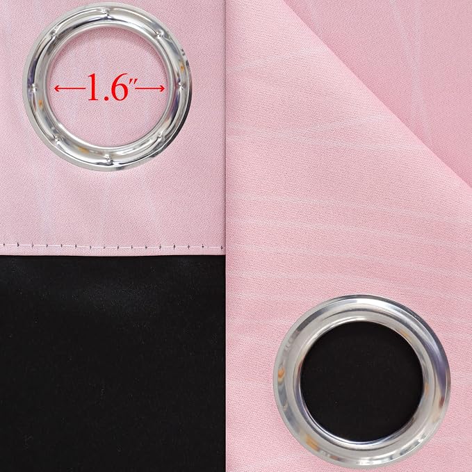 Estelar Textiler Pink and Grey Ombre Blackout Curtains 90 Inches Long 2 Panels - Image 7