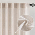 MIULEE Natural White Linen Curtains 102 Inch Length 2 Panels by MIULEE