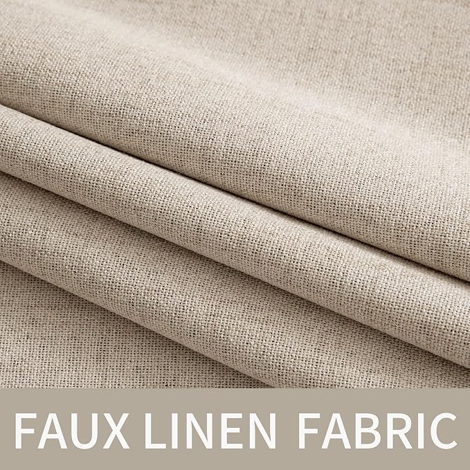 MIULEE 100% Blackout Linen Textured Curtains - Image 5