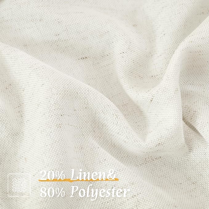 LAMIT Faux Linen Curtains 63 inches Long - Image 2