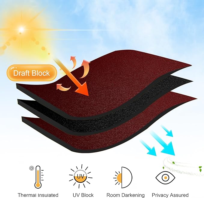 RYB HOME RV Curtains for Camper Windows, Mini Small Thermal Insulated Sunlight - Image 3