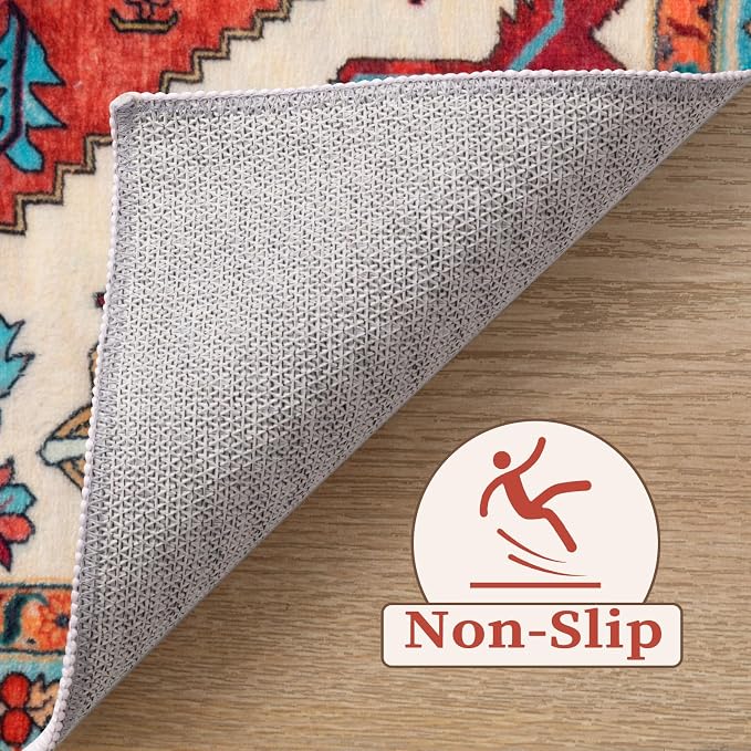 SERISSA Area Rug 3x5 Boho Orange Rugs - Image 3