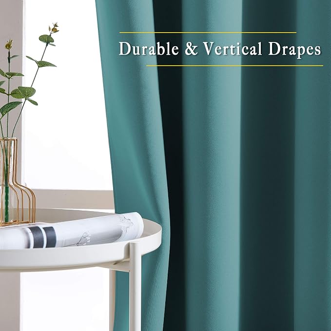 NICETOWN Sea Teal Kitchen Window Curtains Over Sink - Image 5