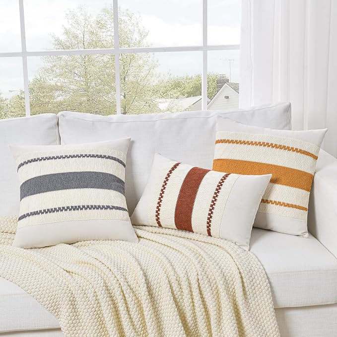 Fancy Homi Set of 1 Mustard Yellow Fall Decorative Throw Pillow Cover 20x20 Inch - Image 7
