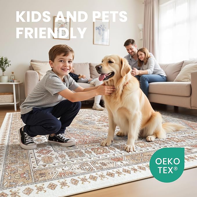 zesthome 10x12 Area Rugs, Stain Resistant Washable Rug, Ultra-Thin Rugs - Image 7