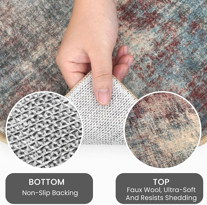 IOHOUZE Abstract Runner Rug 2x8 Ft Washable Runners - Image 4