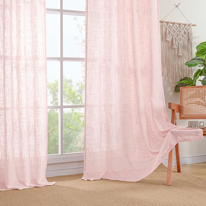 LAMIT Sheer Linen Curtains 63 Inch - Image 9