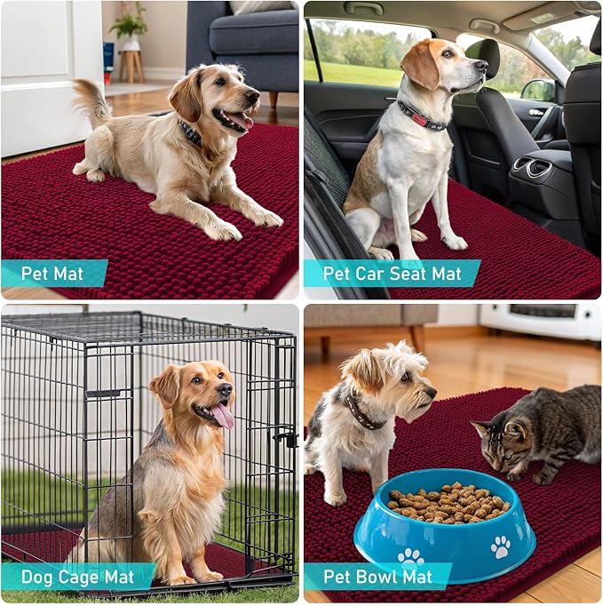 OLANLY Dog Door Mat for Muddy Paws 30x17, Absorbs Moisture and Dirt, Absorbent - Image 7