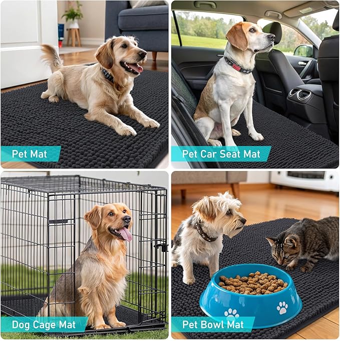 OLANLY Dog Door Mat for Muddy Paws 59x32, Absorbs Moisture and Dirt, Absorbent - Image 7