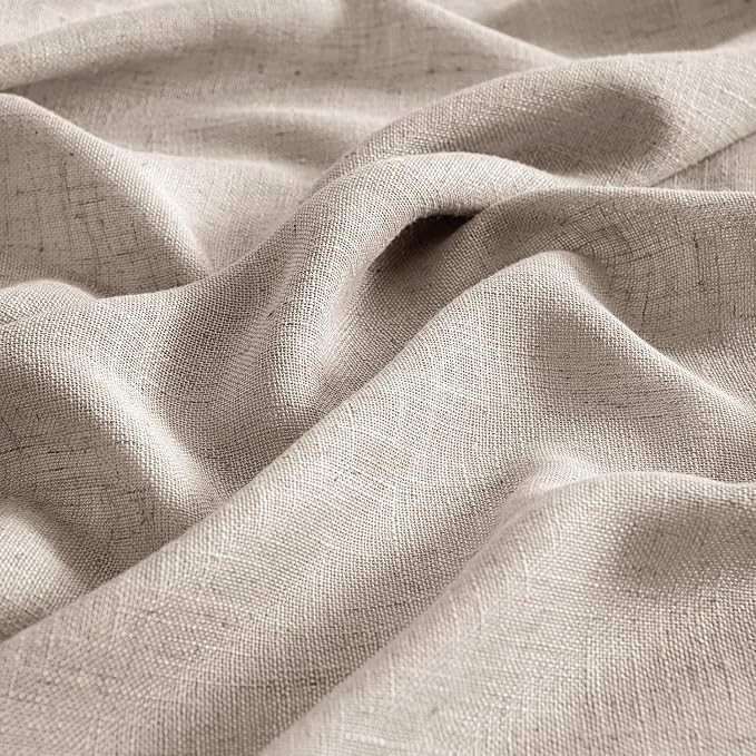 MIULEE Natural Linen Curtains 63 Inch Length 2 Panels - Image 4