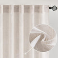 MIULEE White Linen Curtains 84 Inch Length 2 Panels by MIULEE