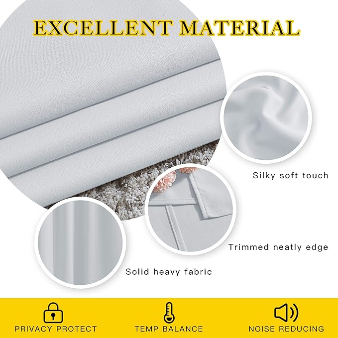 NICETOWN Room Darkening 118 inch Long Curtains, Grommet Thermal Drapes Weighted - Image 4