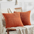 Fancy Homi Set of 2 Burnt Orange Decorative Throw Pillow Covers 24x24 Inch by Fancy+Homi