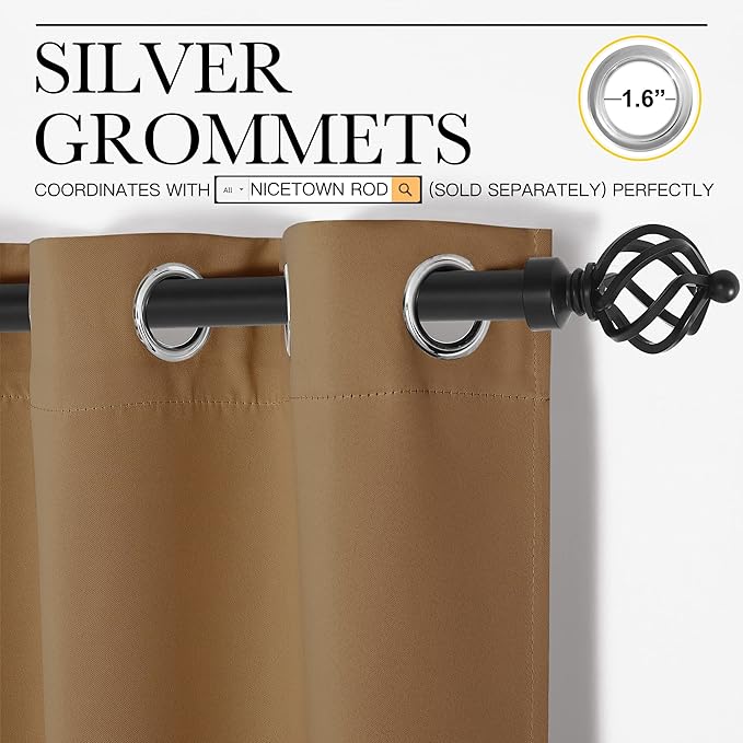 NICETOWN Sleek Blackout Curtains 95 inches Length - Image 2