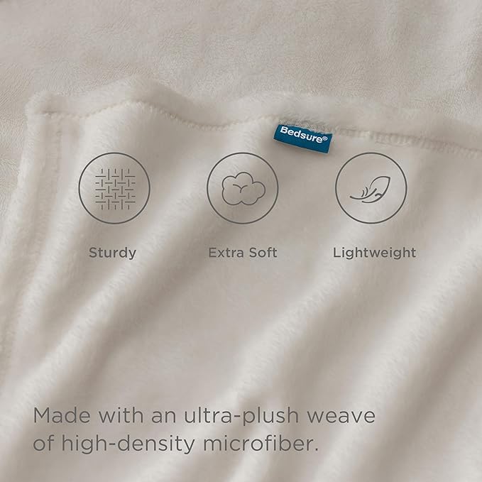 Bedsure Fleece Blanket Twin Blanket Linen - Image 3