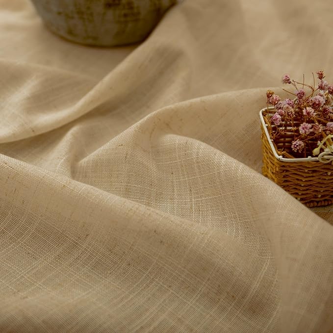 Tan Linen Curtains 90 Inch Length - Image 2