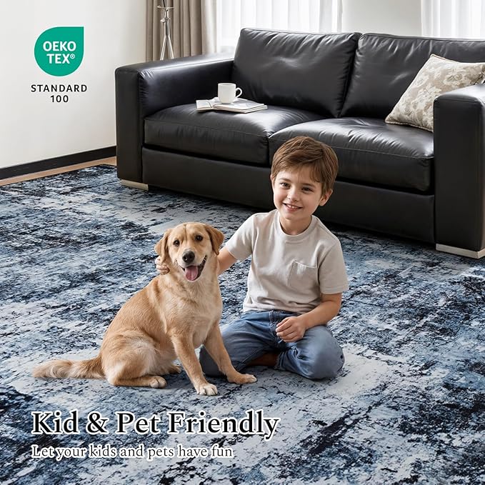 Rugflix 6x9 Area Rugs for Living Room, Washable Large Rug Stain-Resistant Low - Image 6