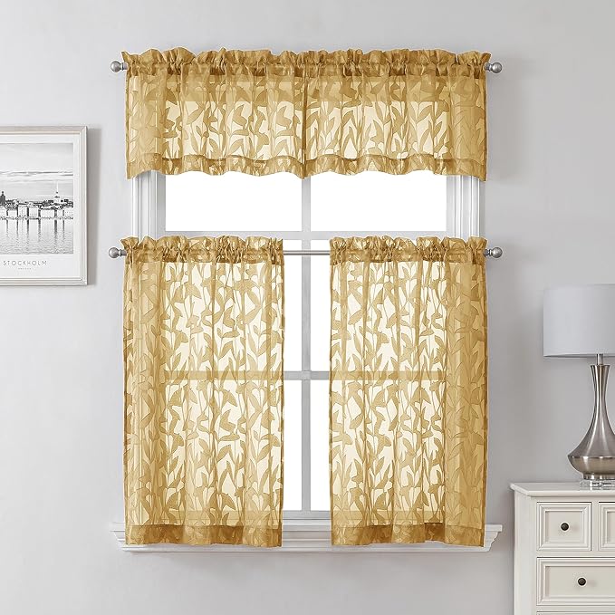 Lecloud Leia Dark Gold Sheer Valance - Image 2