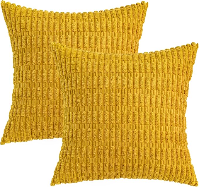 MIULEE Pack of 2 Corduroy Decorative Throw Pillow Covers 12x12 Inch Soft Boho - Image 6