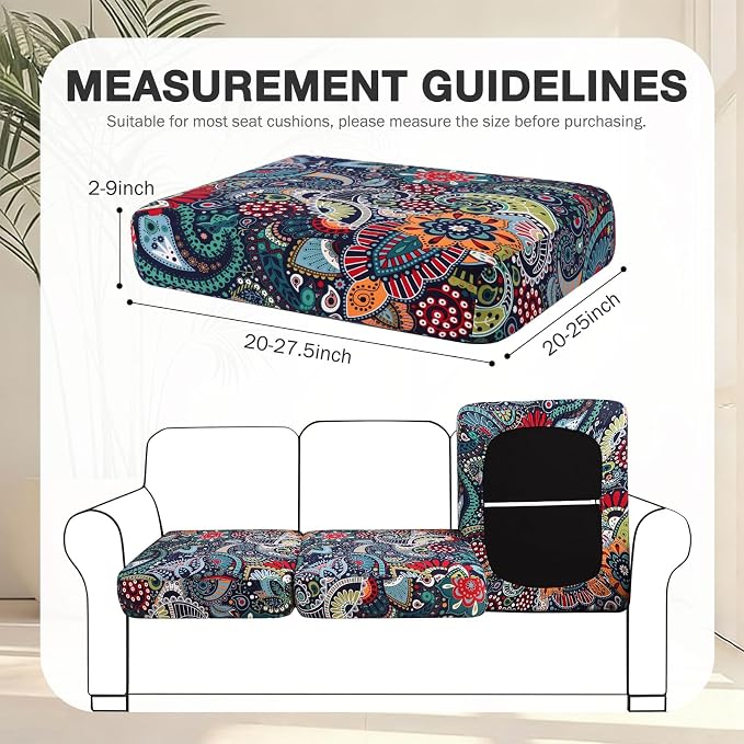 hyha 8Pcs Patio Cushion Covers, Stretch Outdoor Couch Cushion Covers Replacement - Image 2