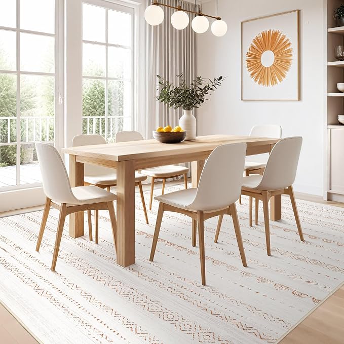 Nakagishi 10x12 Area Rug Living Room: Washable Boho Large Neutral Modern Soft - Image 7