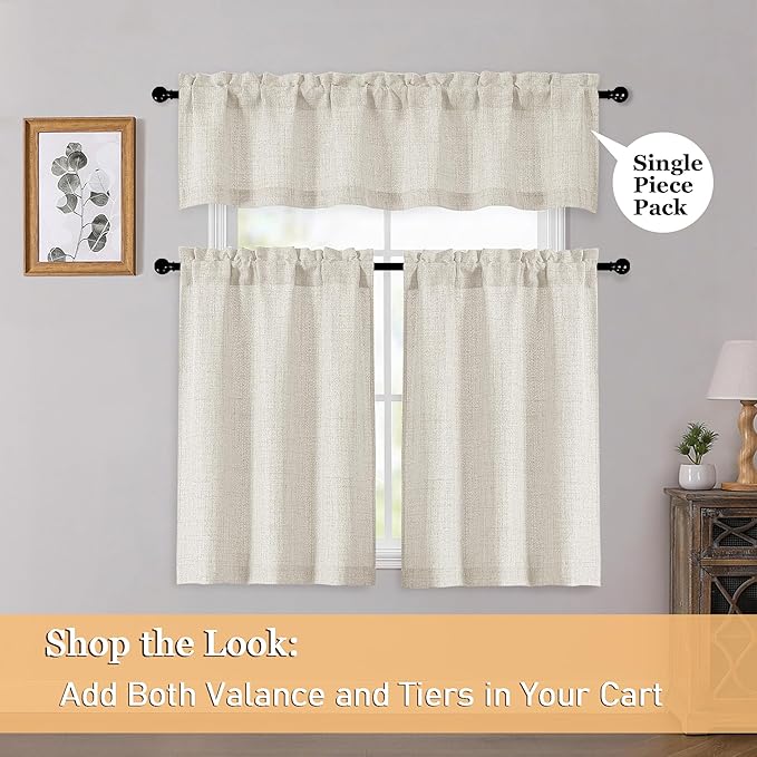 OWENIE Natural Valances for Windows 1 Pcs 20 Inch Length, Light Filtering - Image 6