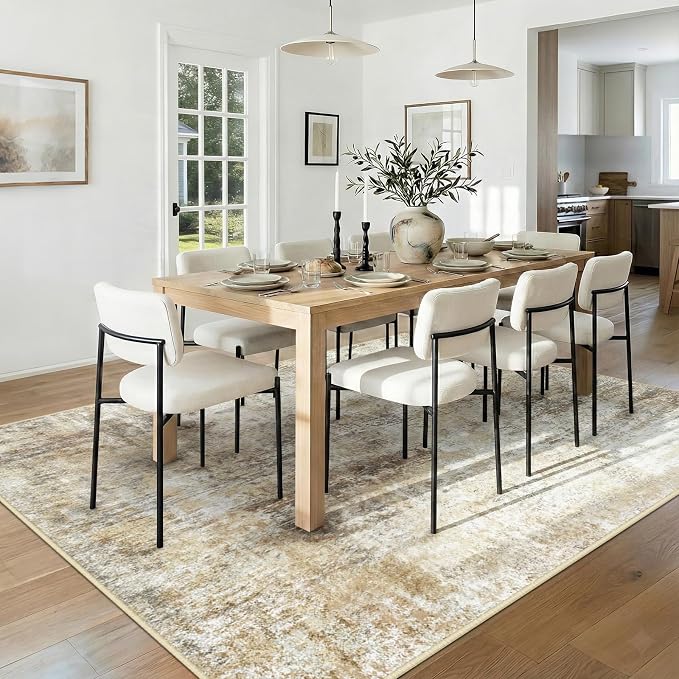 Washable Area Rugs 8'x10' Non-Slip Modern Abstract Soft - Image 2