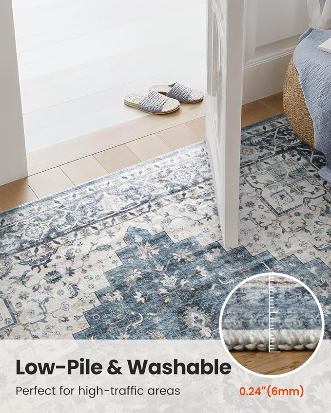 AMADA HOMEFURNISHING 2x4 Washable Area Rug, Low-Profile Entryway Rug - Image 6