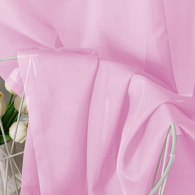 Aiyufeng 96inch Long Pink Sheers Drapes - Image 4