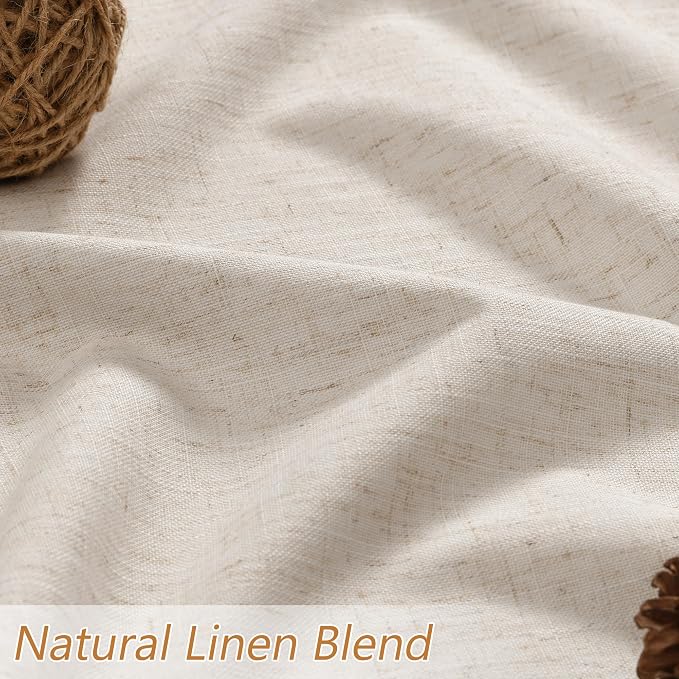 Guken 100% Blackout Linen Curtains 80 Inch Length 2 Panels Set - Image 4
