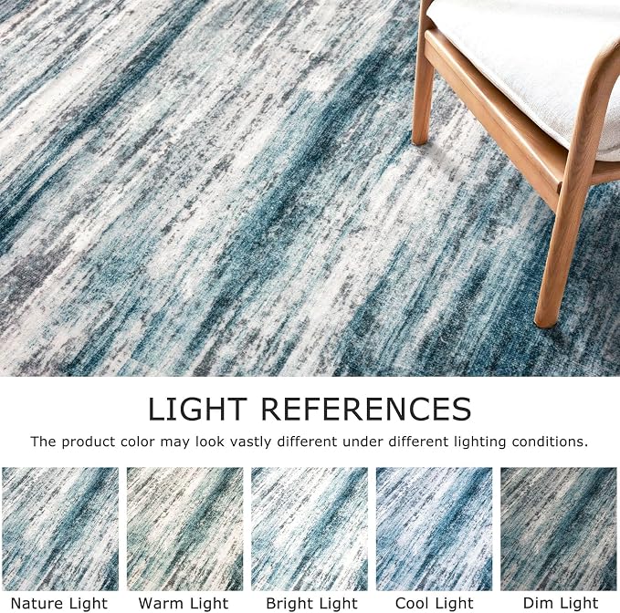 KOZYFLY Modern Abstract Hallway Runner Rug, 2.6x10 Washable Rug Runner Non-Slip - Image 4