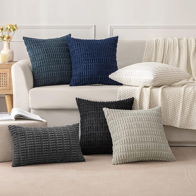 MIULEE Pack of 2 Corduroy Decorative Lumbar Throw Pillow Covers 20x12 Inch Soft - Image 3