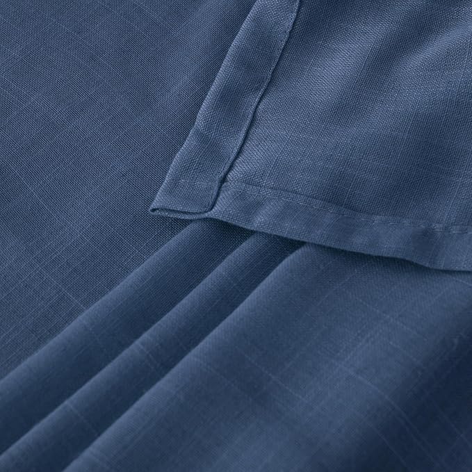 BGment Navy Blue Linen Curtains 54 Inch Length - Image 7