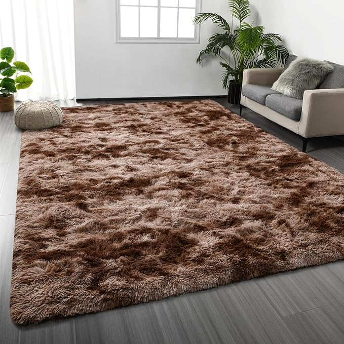Deerhoo Shag Area Rug, 4 X 6 Tie-Dyed Plush Fuzzy Rugs by Deerhoo