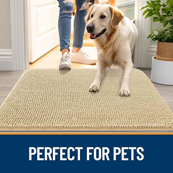 OLANLY Dog Door Mat for Muddy Paws 48x30, Absorbs Moisture and Dirt, Absorbent - Image 6