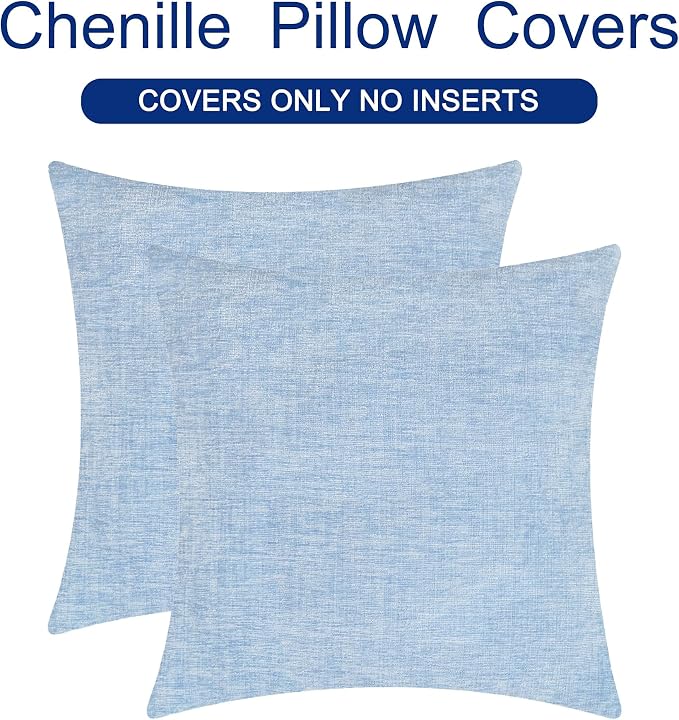 CaliTime Throw Pillow Covers Decorative 18 X 18 Inches Pack of 2 Cozy Chenille - Image 6