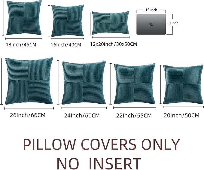 Fancy Homi 2 Packs Teal Decorative Throw Pillow Covers 18x18 Inch - Image 8