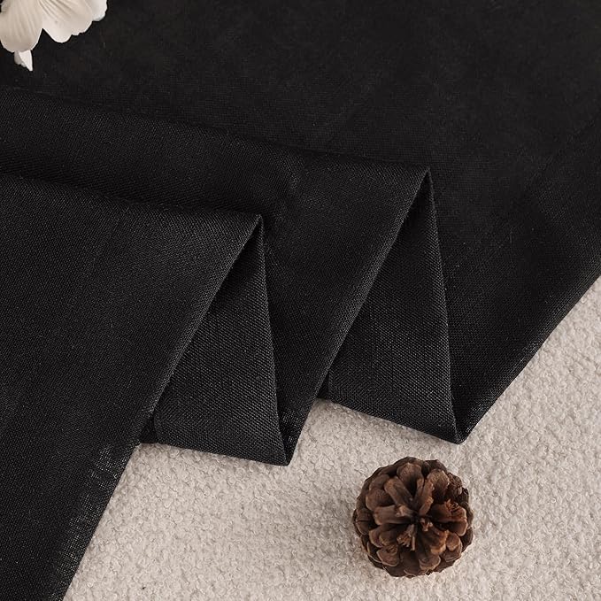 Black Linen Curtains 102 inches Long - Image 4