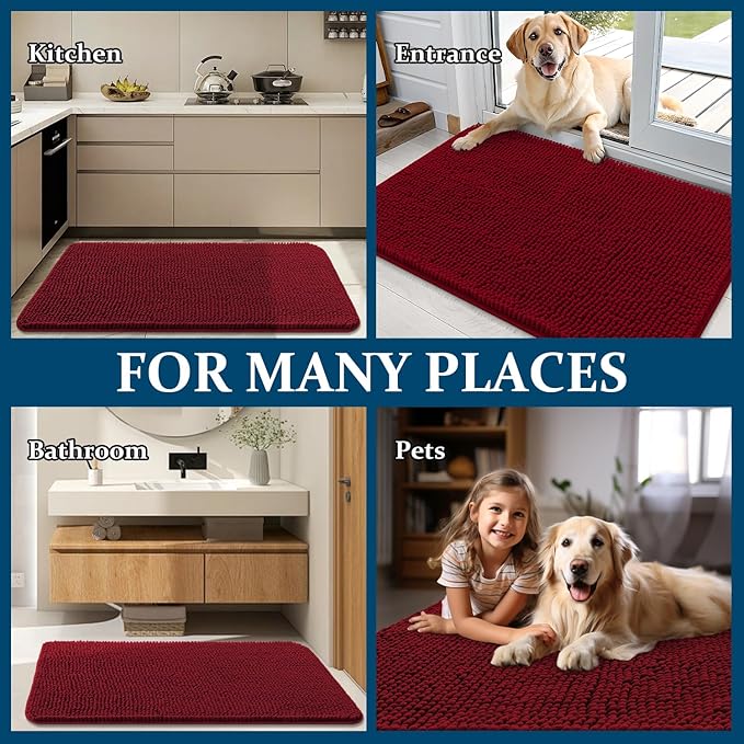 OLANLY Dog Door Mat for Muddy Paws 59x20, Absorbs Moisture and Dirt, Absorbent - Image 8