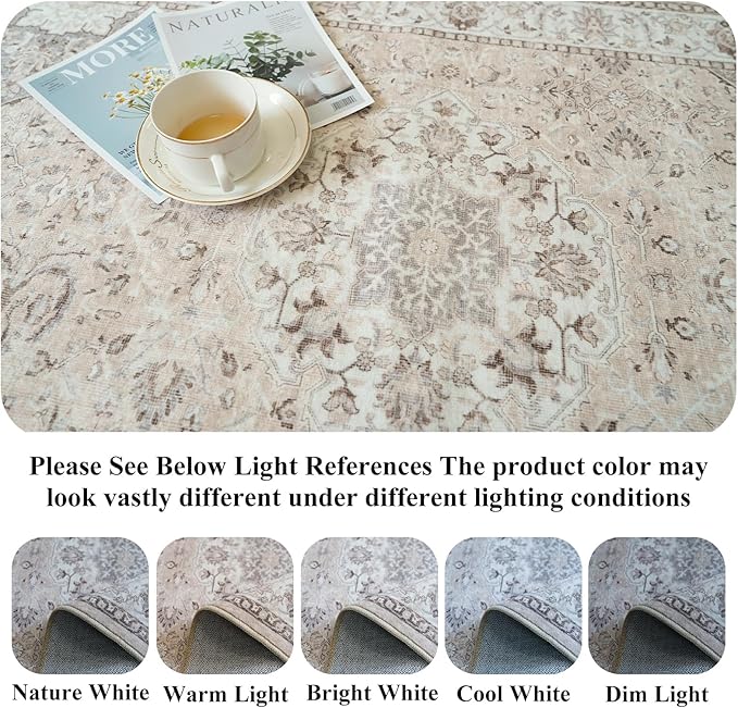 4x4 Washable Square Area Rug: Soft Entryway Kitchen Carpet - Image 3