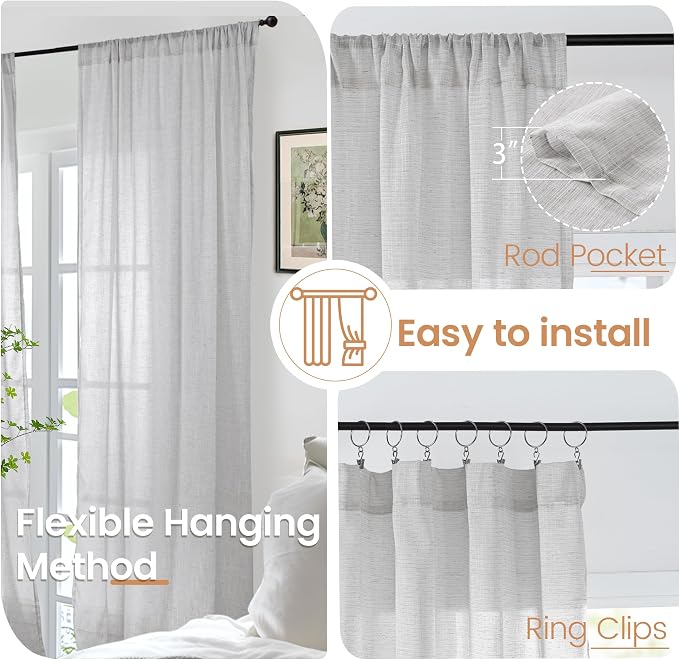 BGment Extra Long 108 Inch Length Curtains - Image 6