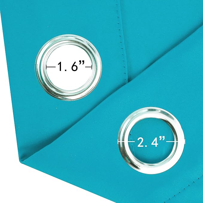 LEMOMO Teal Blackout Curtains 40 x 63 Inch Length/Set of 2 Curtain - Image 6