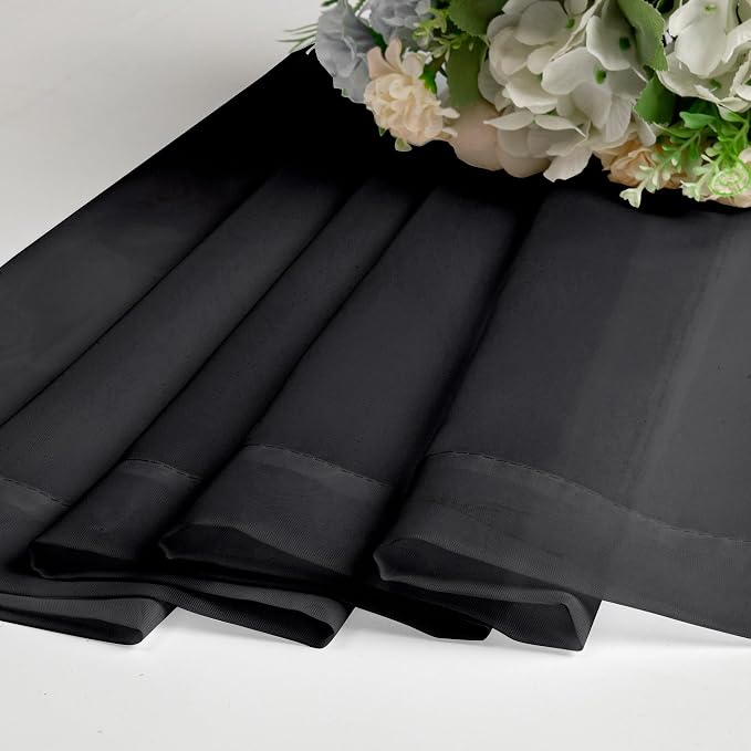 Aiyufeng Black Sheer Curtains 90 Inches Long, Light Filtering Rod Pocket Solid - Image 8