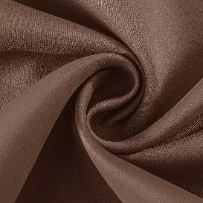 Joydeco Brown Custom Solid Single Blackout Curtain - Image 3