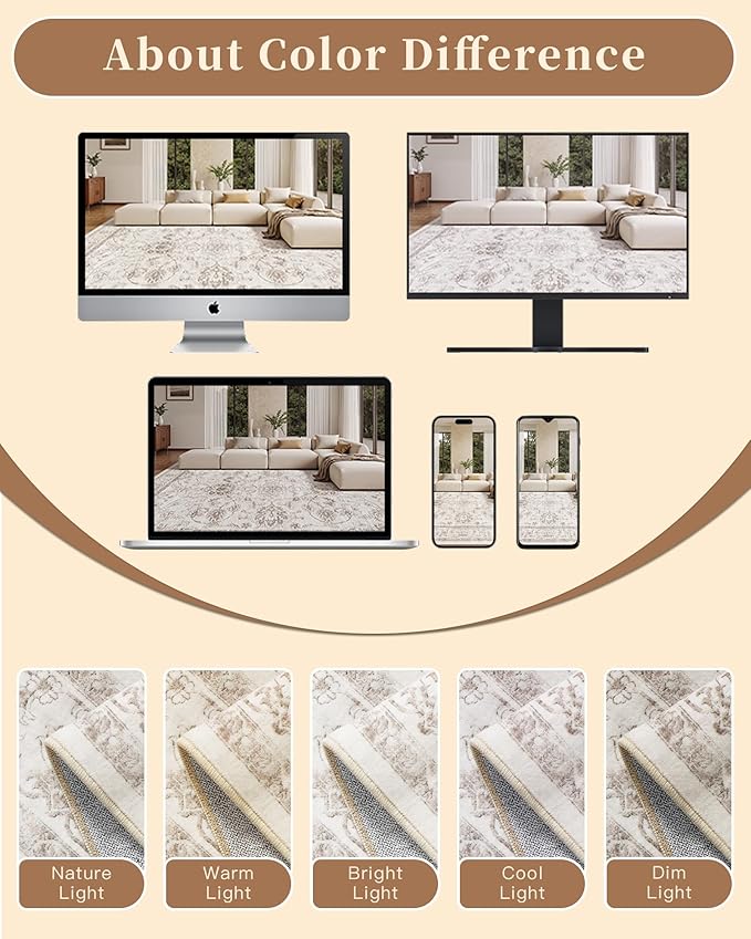 Madane 2x6 Washable Runner Rug Non-Slip, Vintage Kitchen Hallway Rug - Image 8
