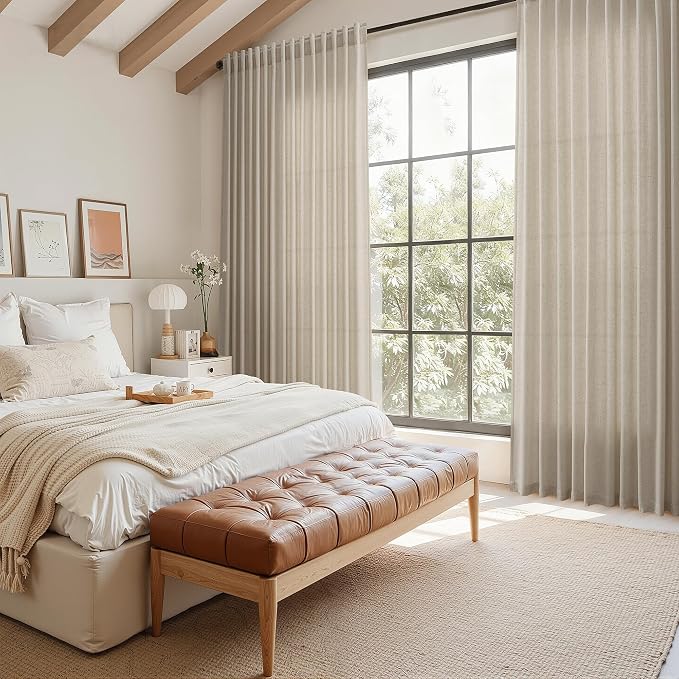 Nanspring Cobblestone Linen Curtains 80 Inch Length - Image 7