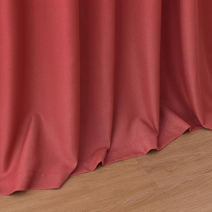 Nanspring Christmas Red Linen Curtains 96 Inches Long - Image 9