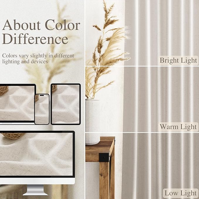 Nanspring Pearl White Linen Curtains - Image 3