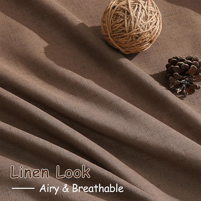 Nanspring Caramel Brown Curtains 80 Inches Long 2 Panels Set - Image 5